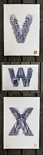 花卉和动物的字母式结合，美得不可方物！（法国插画家 Valérie Hugo）
