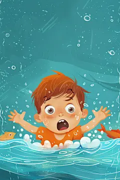 幼儿园暑假安全防溺水插画
