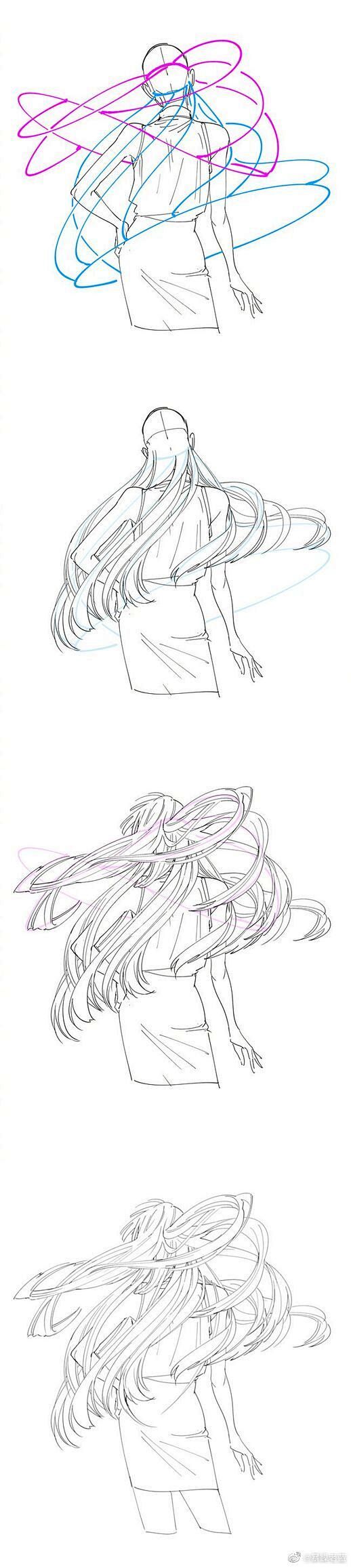 头发基础画法5