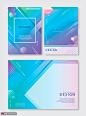 彩色泡泡 渐变色彩 蓝色海洋 卡片 简约版式设计AI tid025t001462