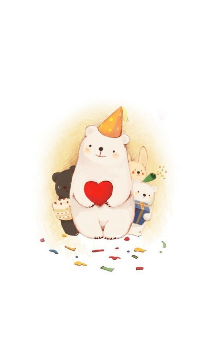 北极熊卡通壁纸手机壁纸锁屏壁纸聊天背景