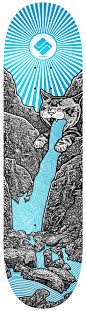 lll Really crazy skateboard graphic with the cat as a waterfall: