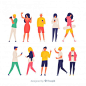 Colorful hand drawn people doing differe... | Free Vector #Freepik #freevector #freepeople #freehand #freewoman #freeman