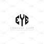 EYE letter logo design with polygon shape. EYE pol