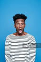 Shock, Afro american staring at camera with mouth open