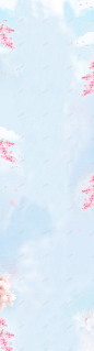 淡蓝色天空粉色梅花背景 花瓣 背景 设计图片 免费下载 页面网页 平面电商 创意素材