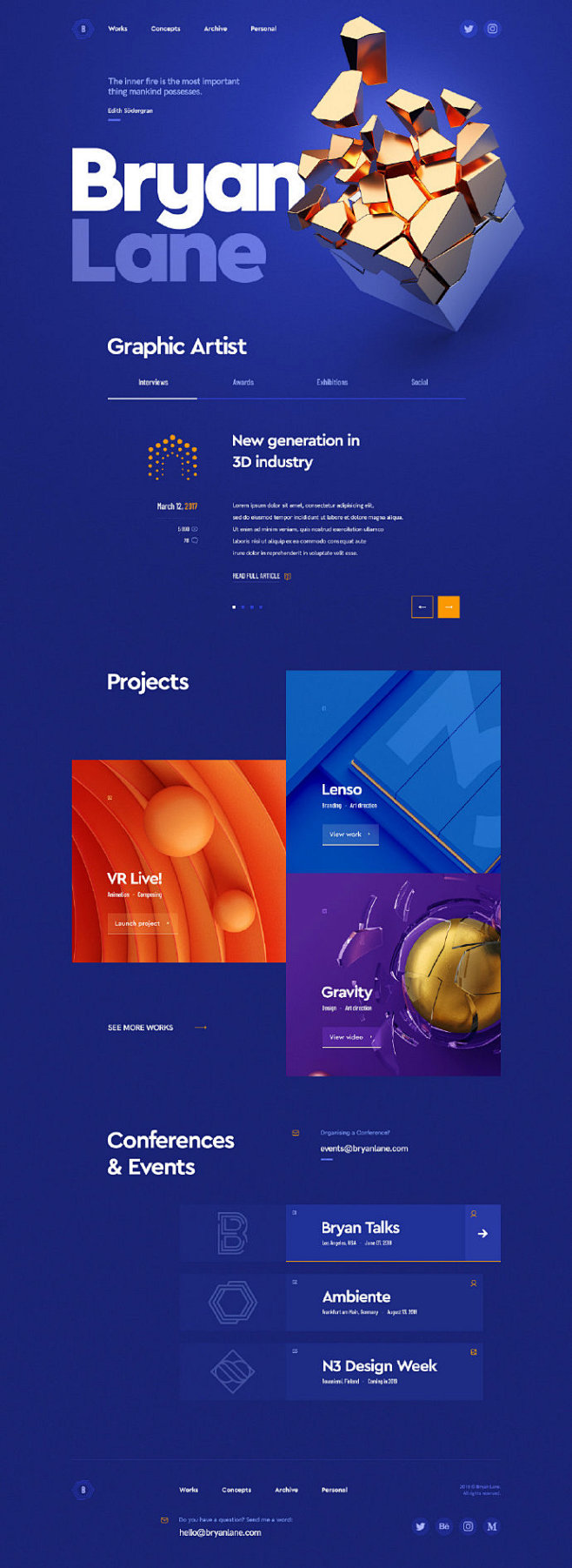 一组蓝紫配色的网页设计作品
#灵感的诞生...