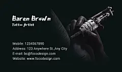 Tattoo Artist Personal Contact Information Business Card