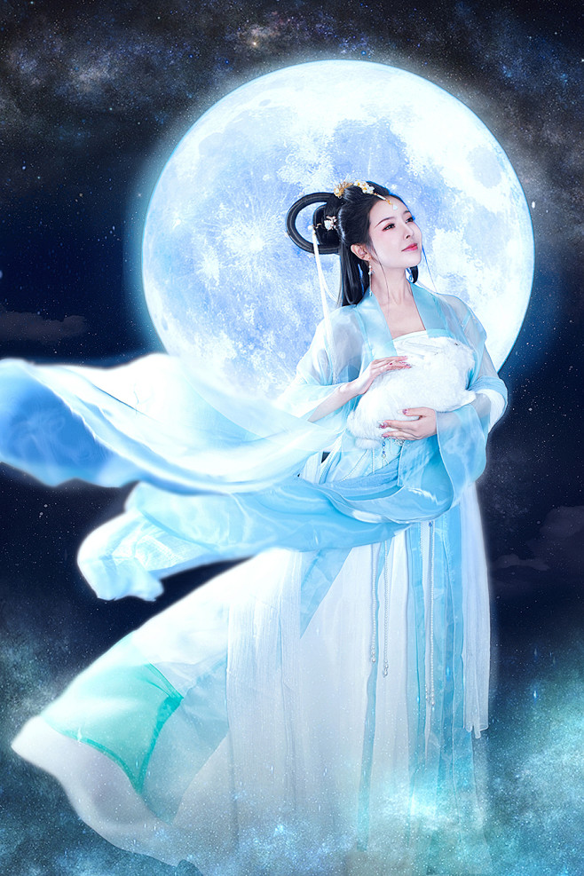 薇薇玄清子的数码后期作品《嫦娥奔月》