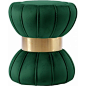 Hourglass Shaped Green Velvet Ottoman Footstool