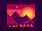 Mountain sunrise dribbble alex pasquarella