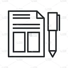 损益表写作图标在行风格。财务审计报告，会计签字。