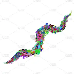 彩色花朵纹理隔离在白色背景上