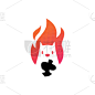 fire squirrel logo icon negative space