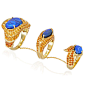 Lydia Courteille Sahara three-part Boulder opal ring