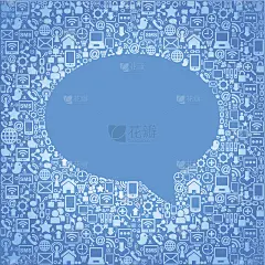 带有语音泡泡的背景社交网络