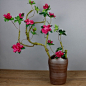 杜鹃花仿真花映山红室内新中式插花花艺造型树枝客厅桌花假花摆设