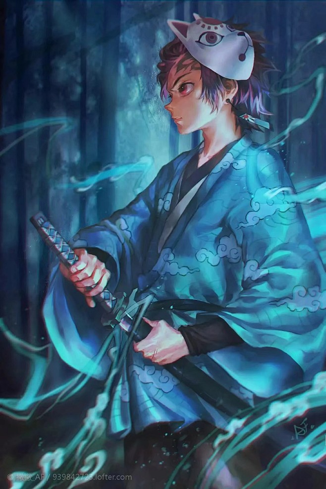 #鬼灭之刃# 灶门炭治郎 画师：撇撇_AF