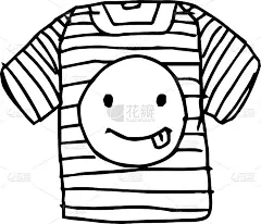 独特的图案儿童t恤插图轮廓