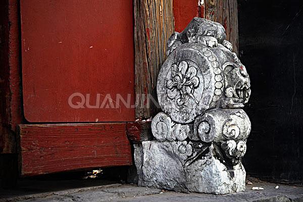 北京胡同门墩石墩抱鼓石石鼓