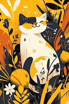 小猫咪插图动植物插图插画