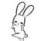 很可爱的白色小兔子卡通微信头像
