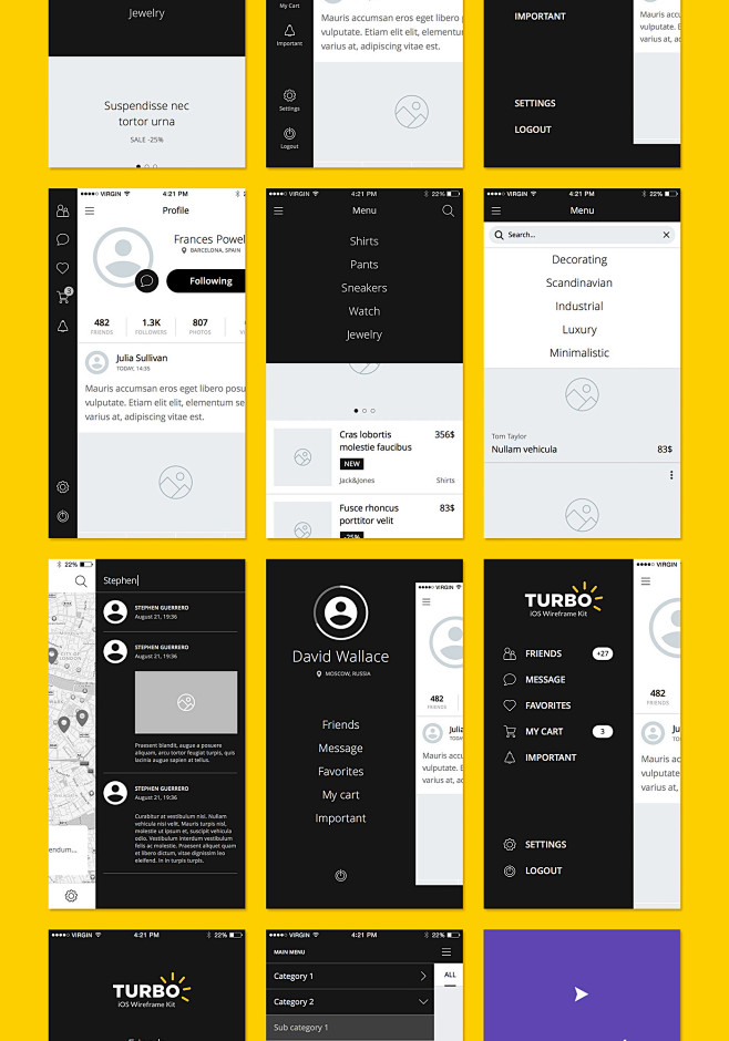 TURBO iOS Wireframe ...