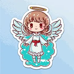 可爱的小精灵小天使卡通人物插画矢量图设计素材