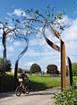 Sculptor Oliver  ‘I made a giant tree, situated on the Bath to Bristol cycle path, from a recycled RSJ (rolled steel joist) which I twisted with a bulldozer'