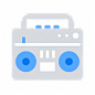 音箱，收音机，音乐图标