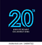 20 Th Anniversary Celebration Vector Template Design Illustration 库存矢量图