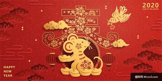 传统剪纸背景 新年背景模板 中国红背景 ...