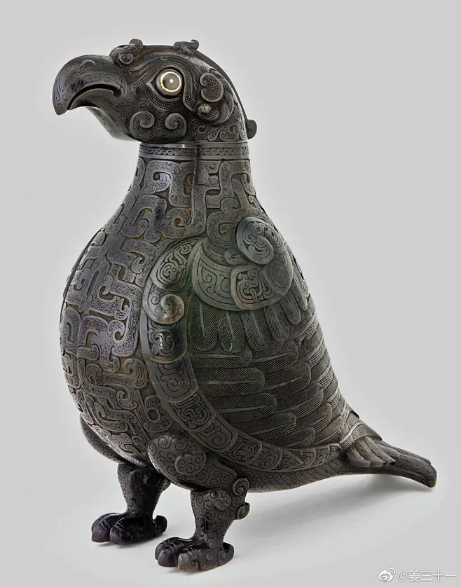 中国古代鸟形青铜器的巅峰之作:子乍弄鸟尊图片_中国纹样，武器图片素材-花瓣网