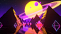 General 3840x2160 digital art synthwave colorful abstract planet planetary rings