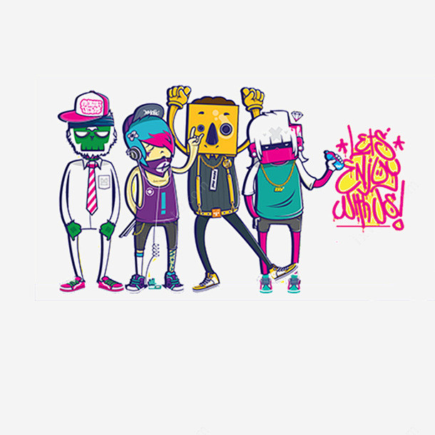 人物形象涂鸦风格手绘元素高清素材人物形象卡通字母涂鸦手绘手绘设计