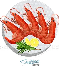迷迭香,盘子,虾,柠檬,菜单,清新,食品,维生素,动物,餐馆