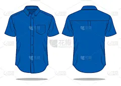 蓝色制服衬衫矢量模板