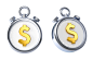 set-stopwatchs-icon-with-dollar-symbol-white-isolated-background-3d-render