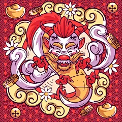 卡通手绘国潮复古新年春节12十二生肖动物兔子矢量插画ai设计素材-淘宝网