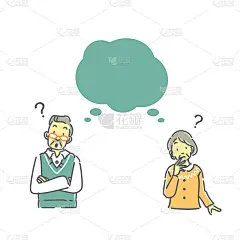 可爱的老年情侣插画