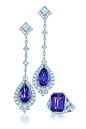 Tiffany & Co. 2014 Blue Book Collection -ShazB ..Tanzanite earrings and ring in platinum with diamonds.