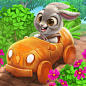 car carrot cartoon cute bunny 2D farm animal game