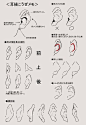 #绘画参考# 一组耳朵画法参考！ 来自CG原画的X先生 - 微博