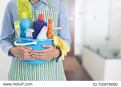 woman with cleaning ...