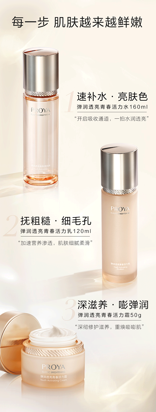珀莱雅双抗水乳面霜套装提拉紧致抗初老补水...