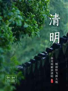 清明节气祝福简约风plog模板