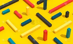 想法,概念,多色的,形状,黄色背景,数字化显示,贺卡,彩色背景,颜色处理,技术