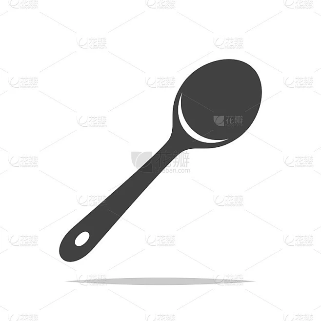 Wooden spoon icon vector isolated素材-花瓣网