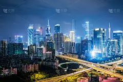 广州,夜晚,水平画幅,无人,交通,户外,都市风景,广东省,著名景点,街道