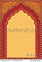 Indian ornamented arch. Color red. 正版图片在线交易平台 - 海洛创意（HelloRF） - 站酷旗下品牌 - Shutterstock中国独家合作伙伴